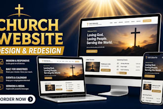 design church website or ministry website, non profit website