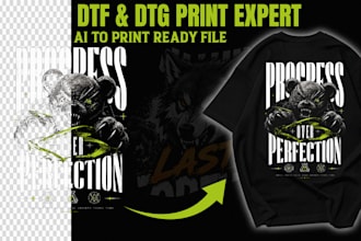 create dtf dtg halftone print ready artwork and prepare ai designs
