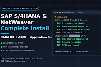 install a complete sap s4hana or netweaver system with hana db