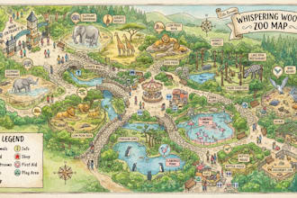 design a zoo or theme park visitor map