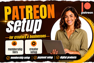 do patreon page setup for content creator, writer, author and patreon promotion