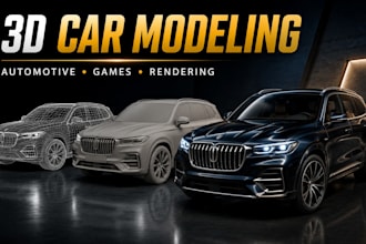 create realistic 3d car model vehicle design for gta v, fivem, unity, ue5