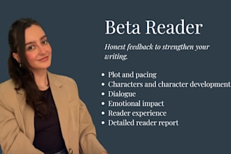 beta read your novel with detailed feedback