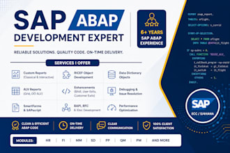 develop and enhance sap abap reports, smartforms, and ricef objects