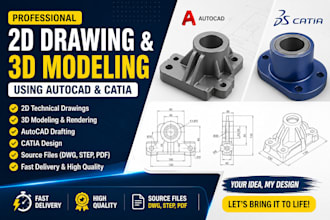 do 3d modeling and 2d drafting in catia and autocad