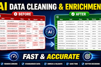 do ai powered data cleaning, deduplication and enrichment in excel