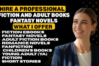 ghostwrite ebooks and books writers for fiction and adult books fantasy novels