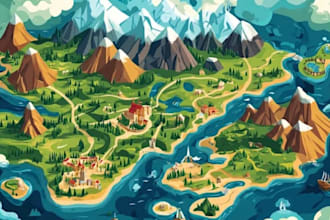design elegant minimalist map illustrations for print and web