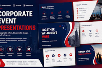 design corporate event and celebration presentation decks