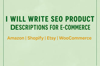 write SEO product description for shopify amazon etsy and daraz