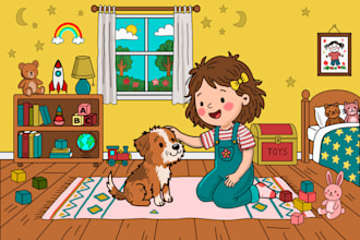 create story book illustration with vector art