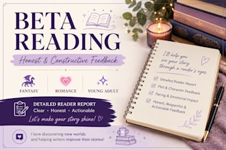 beta read your fantasy, romance or ya manuscript