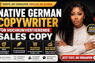 be your native german copywriter for high converting sales copy, ad copy