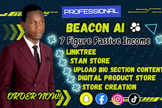set up linktree bio link landing page and beacons for social media