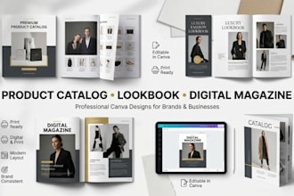 design professional product catalog, lookbook and digital magazine in canva
