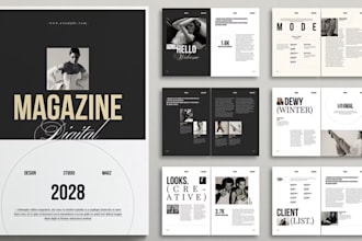 design canva editorial magazine layout, newsletter magazine template worksheet