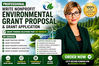 write nonprofit environmental grant proposal and grant application grant funding