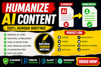 humanize ai generated books,research, and essays