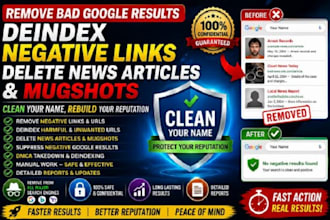 remove bad google results, deindex negative links remove mugshots, delete urls