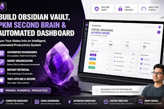 build obsidian vault, pkm second brain and automated dashboard