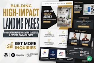design a real estate landing page or website with elementor