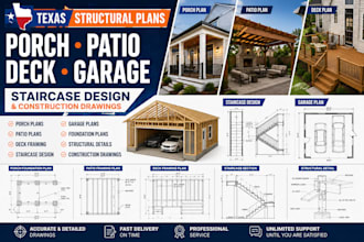 deliver texas structural porch patio plans staircase design deck and garage plan