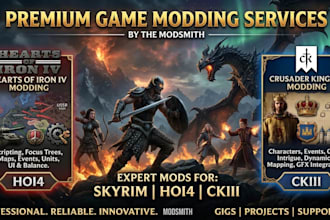 make custom hearts of iron iv, ck3, and skyrim mods