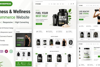 design modern wordpress ecommerce online store shop for fitness wellness brands