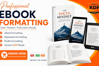 format book, ebook, paperback and workbook for amazon KDP