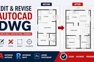 edit autocad dwg files, revise floor plan and modify architectural drawings