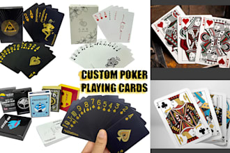 design custom playing cards, poker decks, card box, board game cards, tuck box