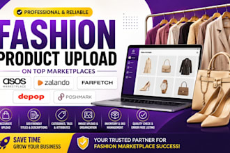 upload fashion products on asos marketplace, zalando, farfetch, depop, poshmark