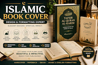 design islamic book cover, handcover formatting and format islamic books