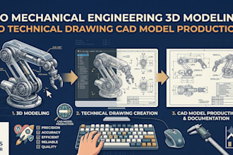 do mechanical engineering 3d modeling to technical drawing cad model production