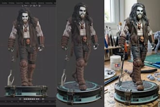 create 3d printable character models for resin printing and painting