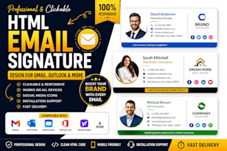 design clickable HTML email signature for gmail and outlook apple mail