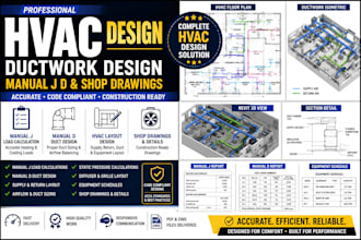do hvac ductwork design, manual j d, shop drawings