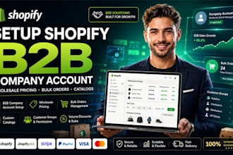 setup shopify b2b company account wholesale pricing, bulk orders, catalogs