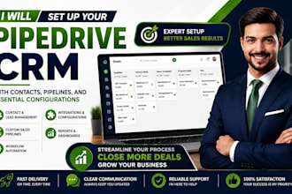 setup pipedrive crm, sales pipeline, automation, integrations and workflows