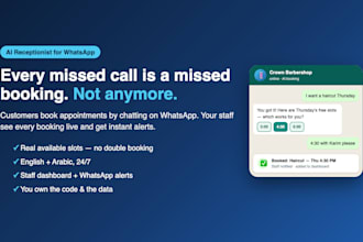 build a whatsapp ai booking bot with a live staff dashboard
