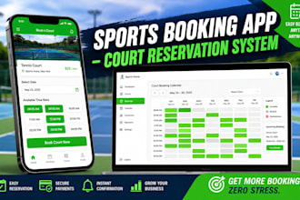 build your sports booking app, court reservation system and booking website