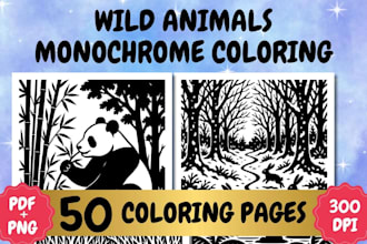 create custom monochrome coloring pages for amazon KDP