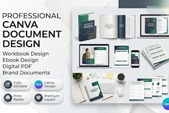 design canva workbook, ebook and digital PDF for your brand