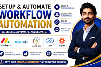 setup monday com bitrix24 workflow automation zoho one crm zapier integration