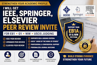 get ieee springer elsevier peer review invite for eb1 o1 niw uscis judging