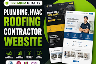 design construction website, contractor, roofing, hvac, plumbing website