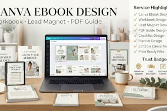 design canva ebook workbook, lead magnet pdf freebie, editable  canva ebook