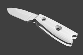 design custom knife, tactical knife, folding knife or kitchen knive in cad model