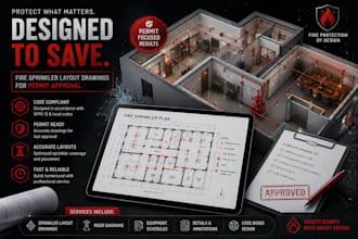 prepare fire sprinkler layout drawings for permit approval