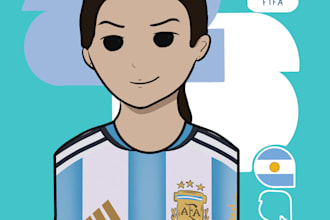 dibujo personalizado, sticker mundialista
